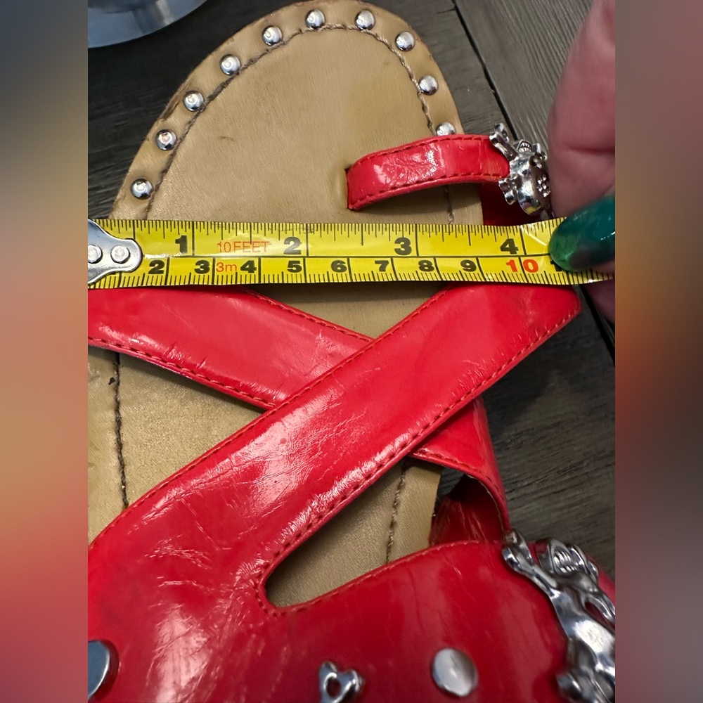 2 LIPS TOO Red Skull Toe Sandals - No Size  (9) - Picture 13 of 16